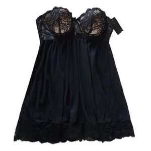 Fredericks of Hollywood Samara Lace Chemise Sexy Lingerie Black Size M